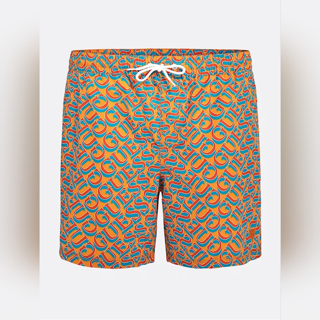 Guessmen's Logo Print Swim Shorts